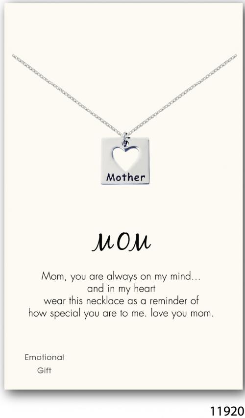Love mom silver pendant